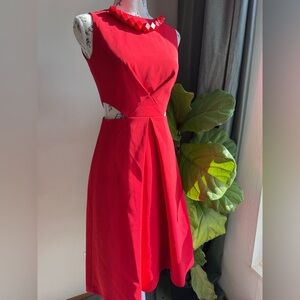 D-PLAY Red Sleeveless Fit & Flare Dress | EU 36